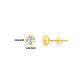 22k Yellow Gold Cubic Zirconia Stud Earrings with gold weight of 0.726g